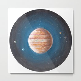 Solar System: Jupiter the Gas Giant & some of the Moons Metal Print