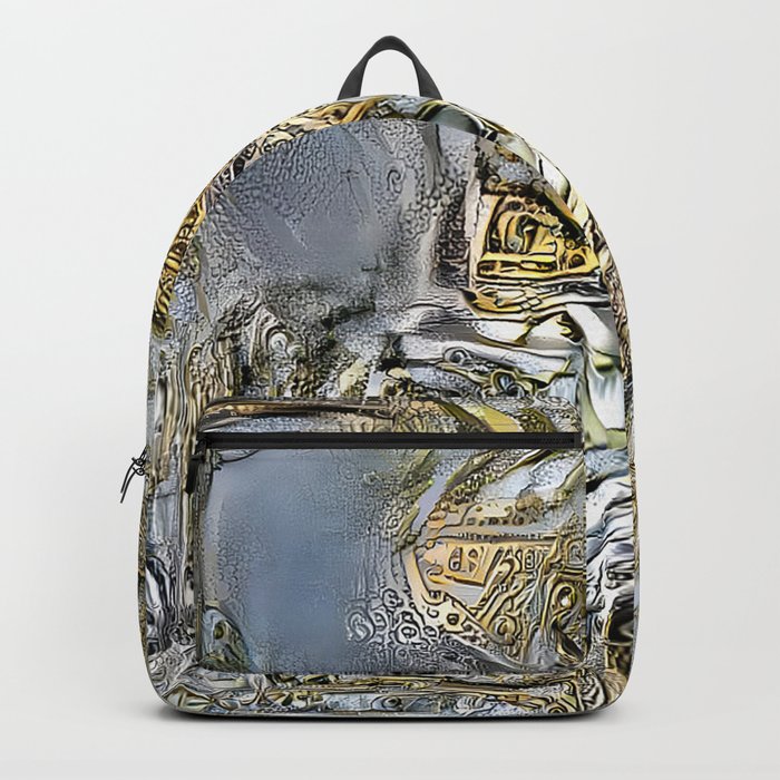 Silver Gold Abstract Modern Nature Art Collection Backpack