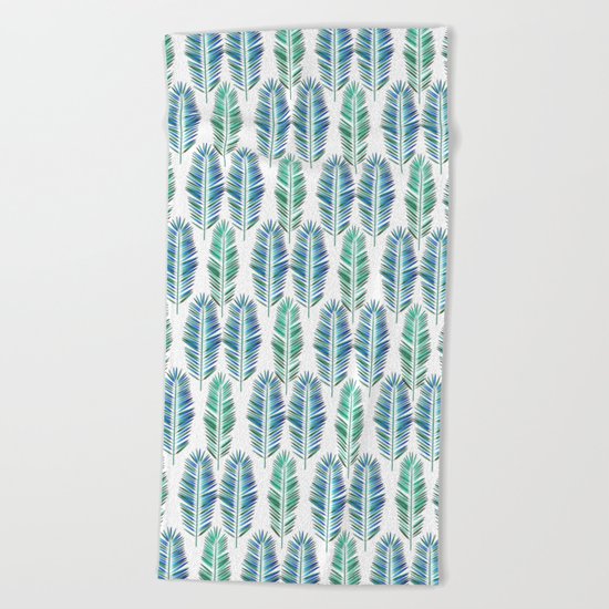 Tropical Leaves Beach Towel