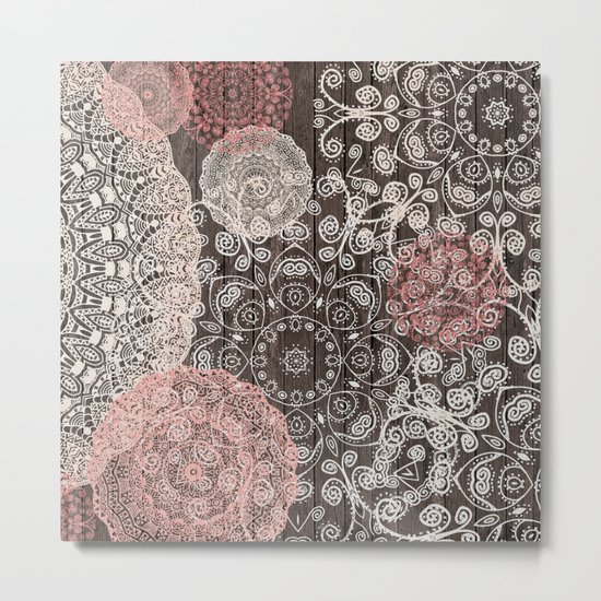 HAPPY GO LUCKY - BOHO WOOD Metal Print
