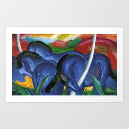The Large Blue Horses by Franz Marc Art Print