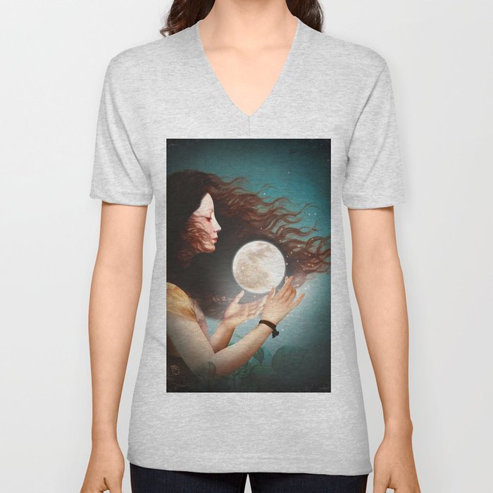 Meet the Moon V Neck T Shirt