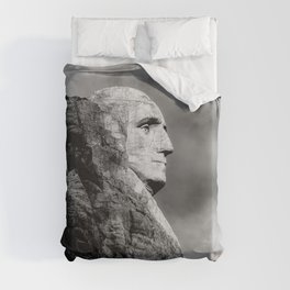 Mount Rushmore, George Washington profile black and white portrait photograph - photography - photographs for home and wall decor Duvet Cover