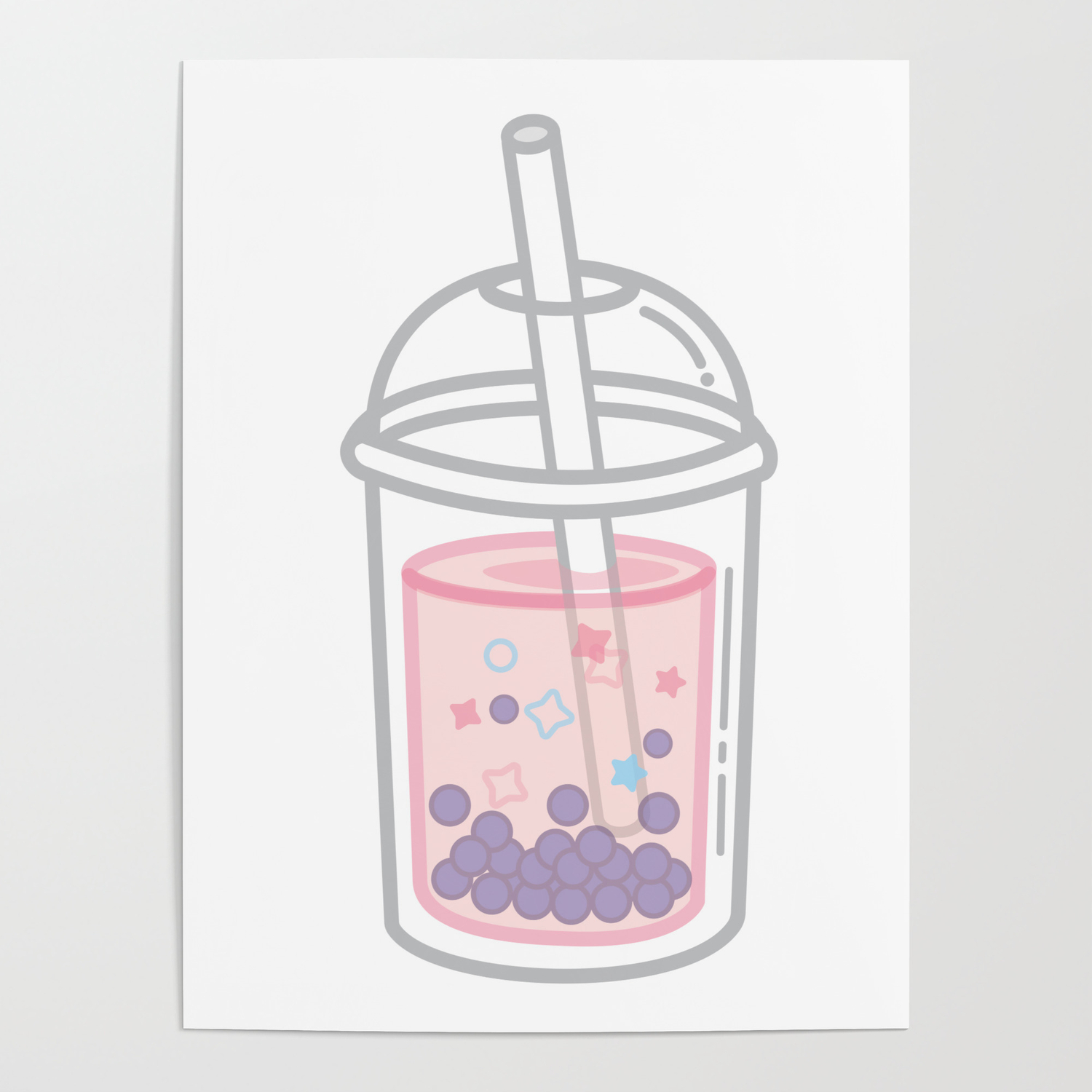 Kawaii Bubble Tea Poster By Splitdesign Society6