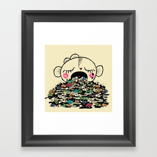 Save the fishes Framed Art Print