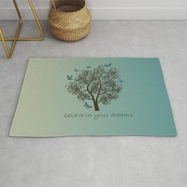 Tree with Butterflies Area & Throw Rug