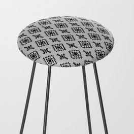Light Grey and Black Native American Tribal Pattern Counter Stool