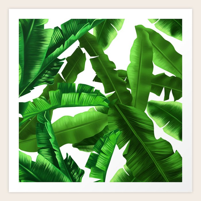 Tropical Banana Leaves Pattern Art Print By Bekimart Society6