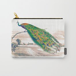 Vintage Le Paon Carry-All Pouch | Peacock, Retro, French, Ornithology, Taxonomy, Nature, Wildlife, Peafowl, Colorful, Birds 