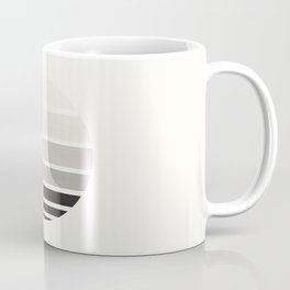 Grey Mid Century Modern Minimalist Circle Round Photo Staggered Sunset Geometric Stripe Design Coffee Mug