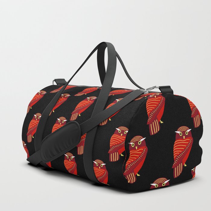 Owls 3 (red) Duffle Bag