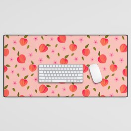 Peach Pattern- Light Peach Background Desk Mat