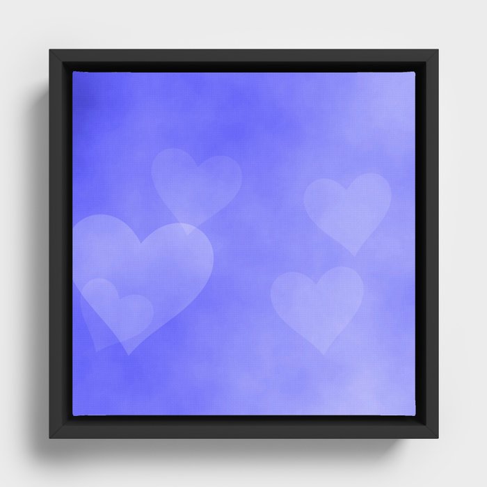 Violet Hearts Framed Canvas