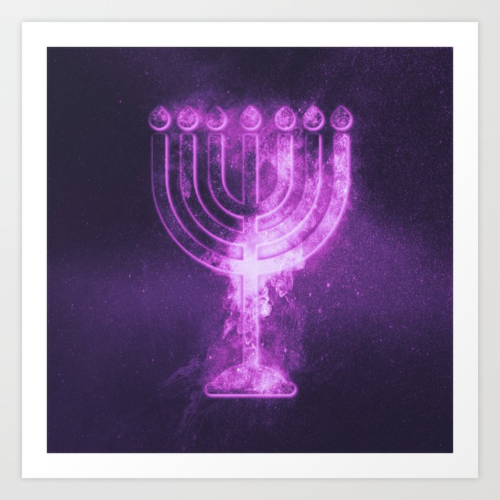 Hanukkah Menorah Symbol Menorah Symbol Of Judaism Abstract Night Sky Background Art Print By Allexxandarx Society6