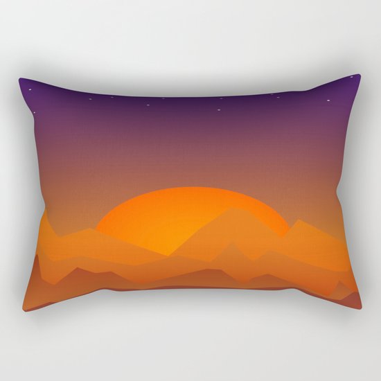Slumbering Hills, Southwestern Landscape Art Rectangular Pillow