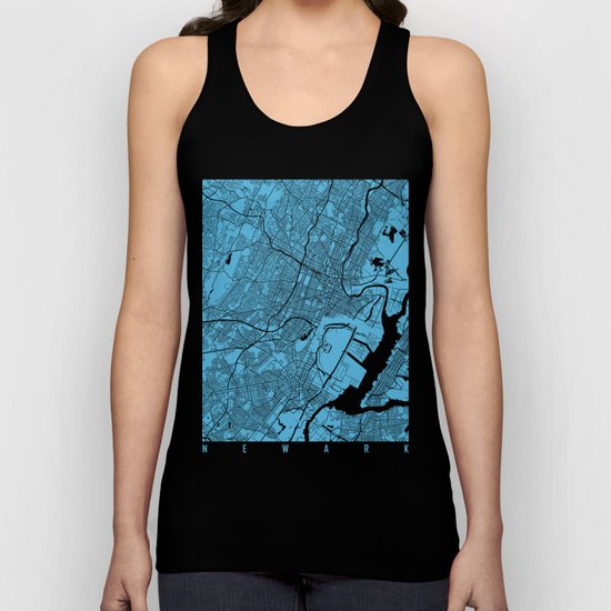 Newark map blue Unisex Tank Top