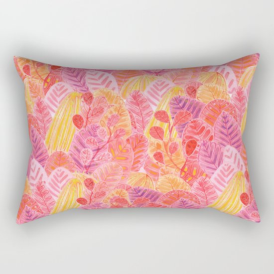 Coral Leafs Rectangular Pillow
