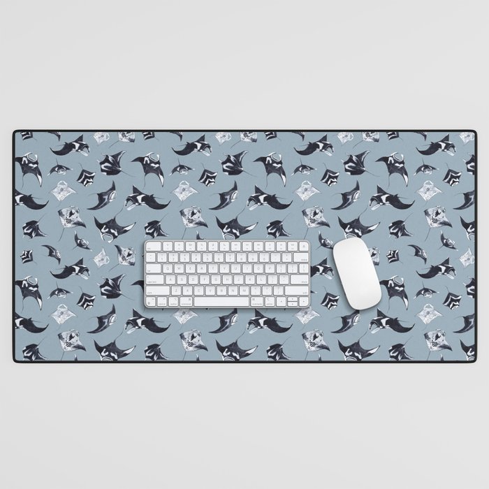 MANTA PATTERN (LIGHT BLUE) Desk Mat