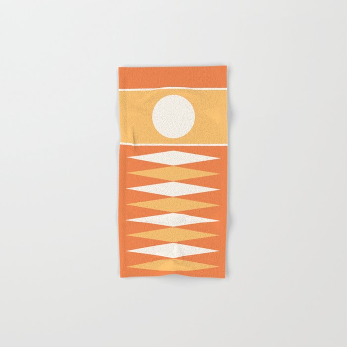 Abstract Geometric Sunrise 3 in Yellow orange green  Hand & Bath Towel