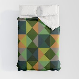 Oiwa - Colorful Green Decorative Abstract Art Pattern Duvet Cover