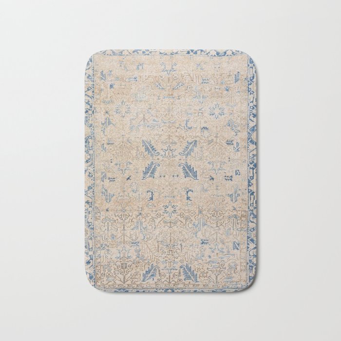 Beige and Blue persian carpet Bath Mat