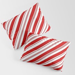 winter holiday xmas red white striped peppermint candy cane Pillow Sham