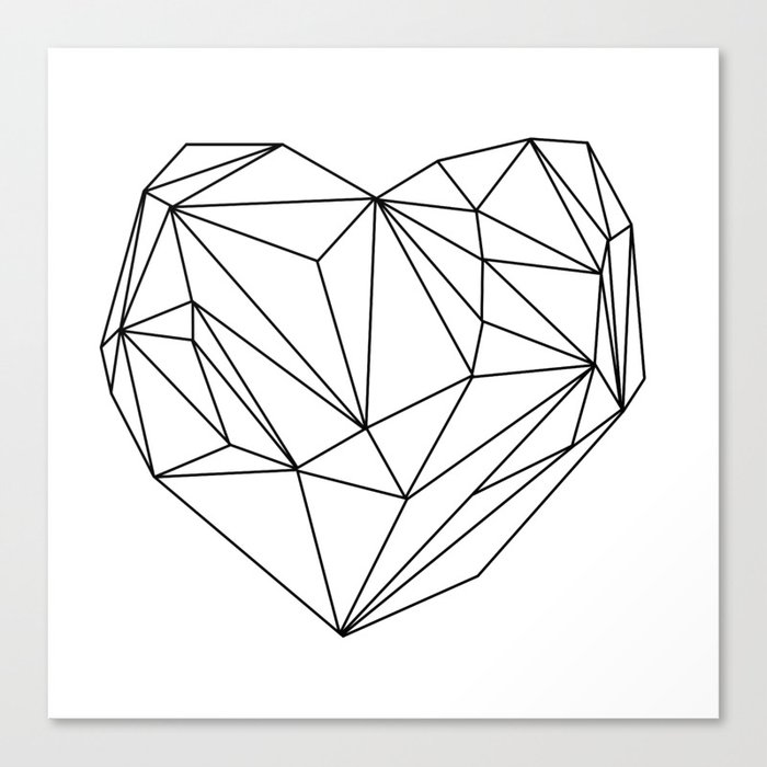 Heart Graphic (black on white) Canvas Print