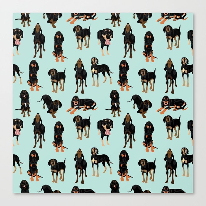 Black and Tan Coonhound Pattern Leinwanddruck Black and Tan Coonhound Pattern Leinwanddruck
