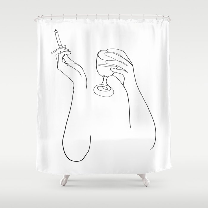Wine & Cigarettes Shower Curtain