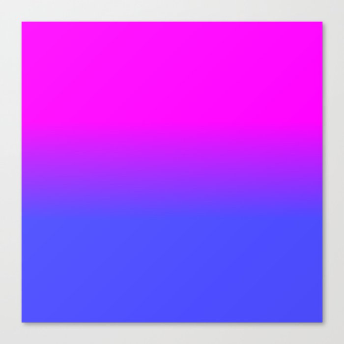 Neon Blue and Hot Pink Ombré Shade Color Fade Canvas Print by PodArtist