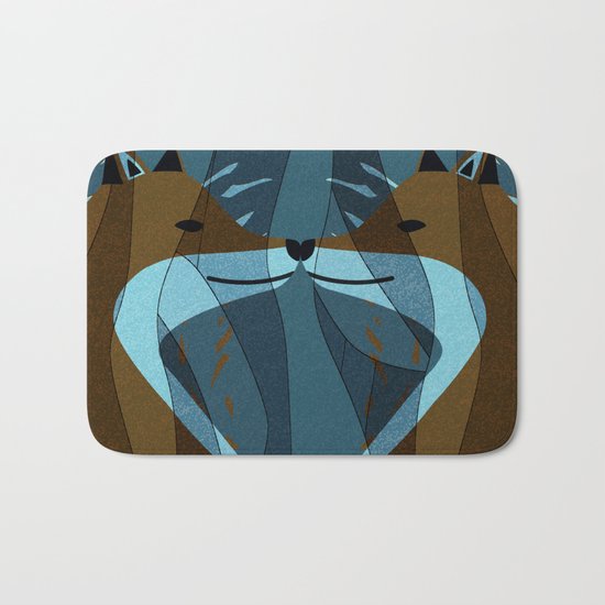Gorgeous Foxes Kiss Design Bath Mat