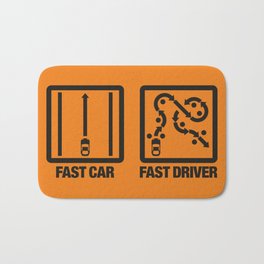Fast Car - Fast Driver v2 HQvector Bath Mat | Illustration, Graphic Design, Vector, Digital 