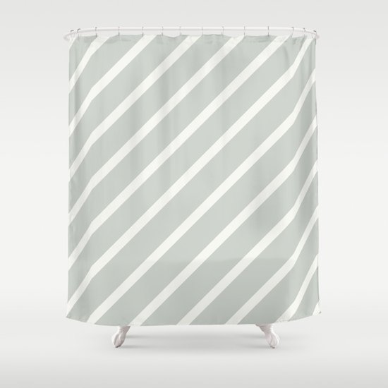 Stripe Diagonal Sea Salt Shower Curtain