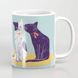 two cats licking Coffee Mug