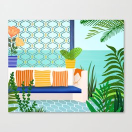 Sanctuary - Tropical Garden Villa Canvas Print