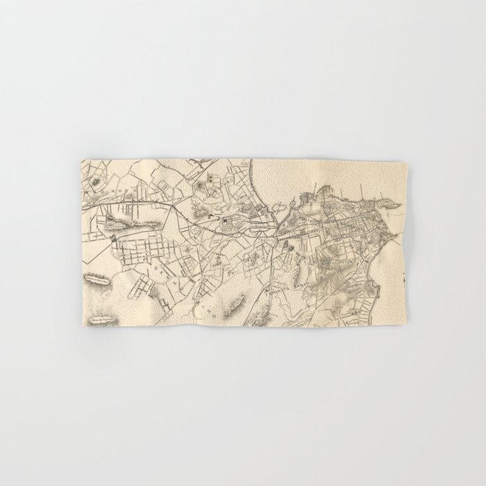 Vintage Map of Rio de Janeiro Brazil (1896) Hand & Bath Towel