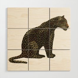  digital painting of a leopard in shades of brown Wood Wall Art