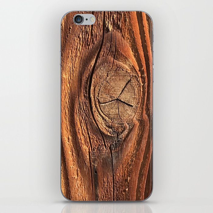 Gracefully Rugged Wood Art Photo With Textured Grain iPhone Skin