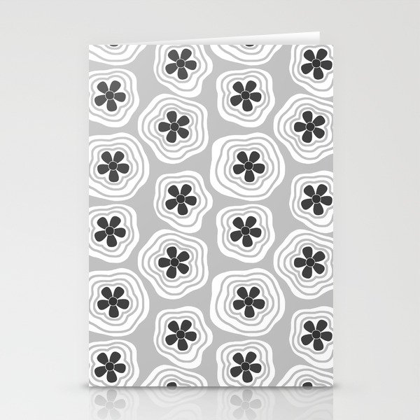 Y2K Flower Power // Grayscale Stationery Cards