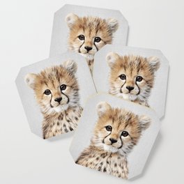 Baby Cheetah - Colorful Coaster | Tiger, Cub, Nursery, Animal, Photo, Color, Wildlife, Leopard, Lion, Kids 