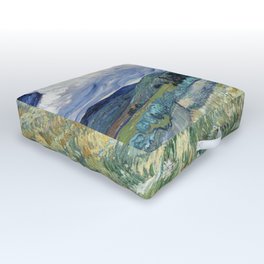 Vincent Van Gogh Landscape from Saint Remy 1889 Outdoor Floor Cushion