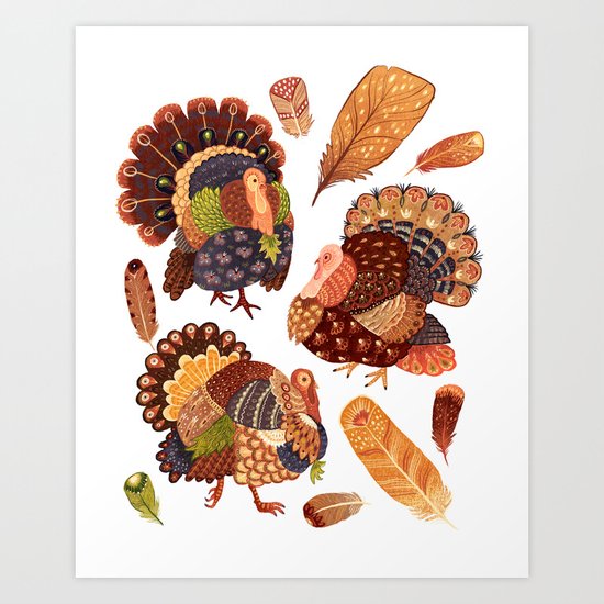 Turkey Gobblers Art Print