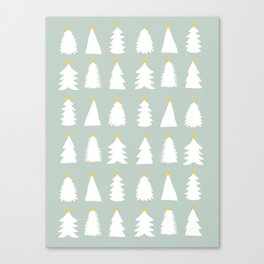 Christmas Tree pattern on Sage Green Canvas Print