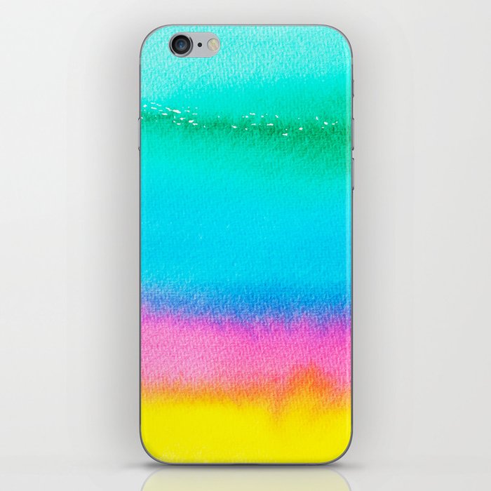 Rainbow, Watercolor Painting Abstract Colorful Fun, Urban Eclectic Contemporary Party Bohemian iPhone Skin