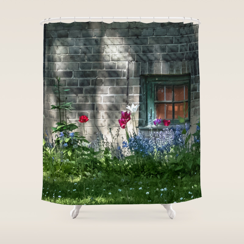 Summers Cottage Shower Curtain Designs Brickwall Shower Curtains Society6