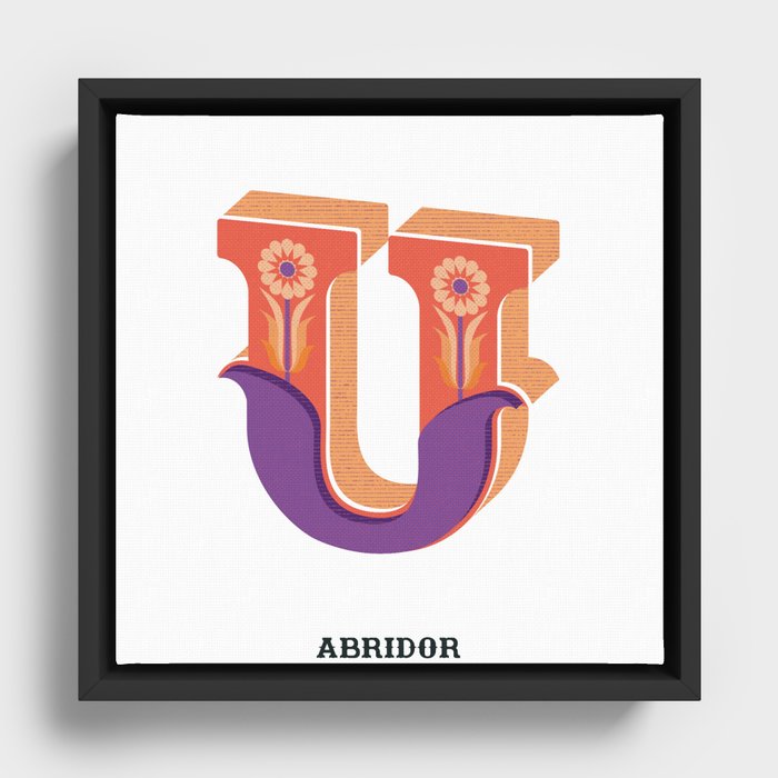 Abridor Type Design U Framed Canvas