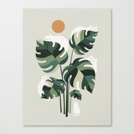 Cat and Plant 11 Canvas Print