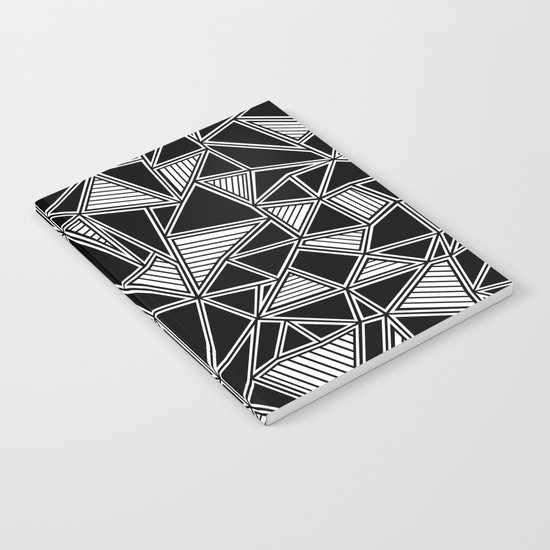 Abstract Outline Lines Black Notebook