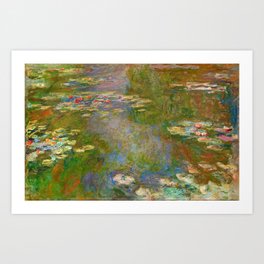 1918 Waterlily oil on canvas. Claude Monet.   Art Print