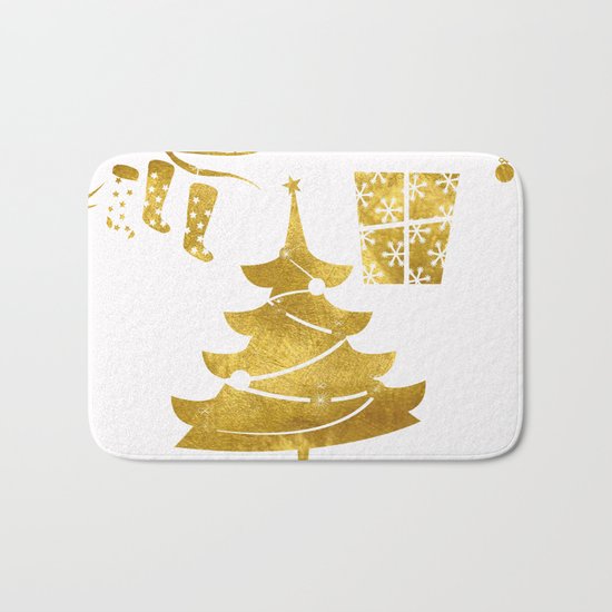 Gold Christmas 03 Bath Mat
